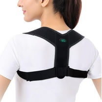 TYNOR Posture Corrector for Men & Women, Adjustable Upper Back Brace for Neck, Clavicle & Scoliosis, Breathable Hunchback & Back Corrector with Hook Loop Closure (Black, One Size)