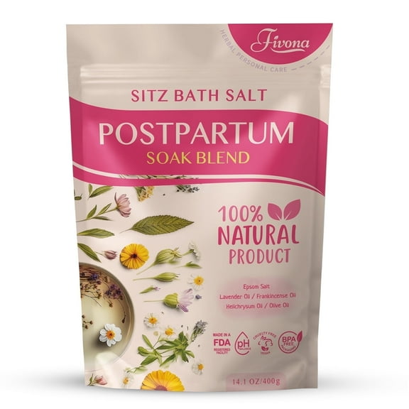 Fivona Sitz Bath Soaking Postpartum Blend - Epsom Salt with Essential Oils - 14.1 oz