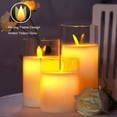 Homemory Realistic LED Pillar Candles, Set of 3, Glass, Remote Control