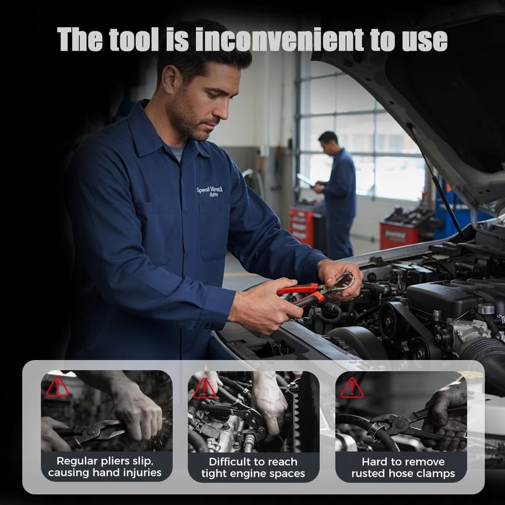Professional Hose Clamp Kit 6Pcs, Fuel Line Pliers Set, Includes Disconnecting Pliers, Crimping Plier, Cutting Plier, And Wire Strippers for Tackle Wiring, Electrical Repairs, Auto Maintenance (4)