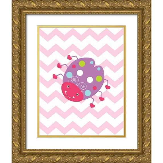 Robinson, Tamara 15x18 Gold Ornate Wood Framed with Double Matting Museum Art Print Titled - Chevron Lovebug I