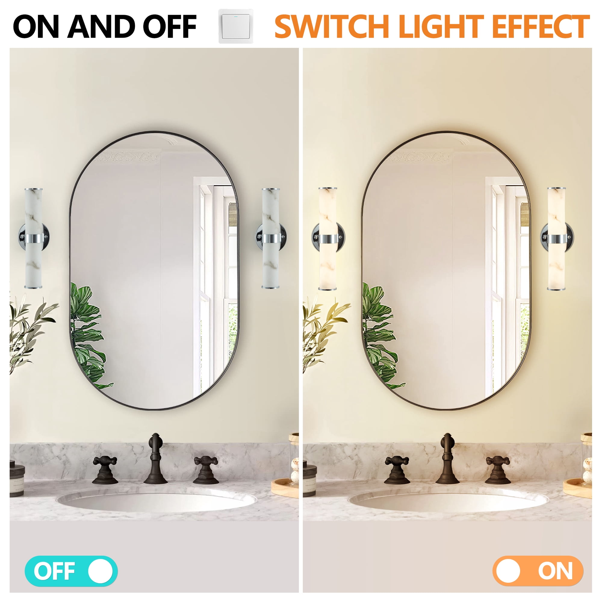 Efdelf Modern Energy Efficient LED Chrome Wall Sconces 2 Count