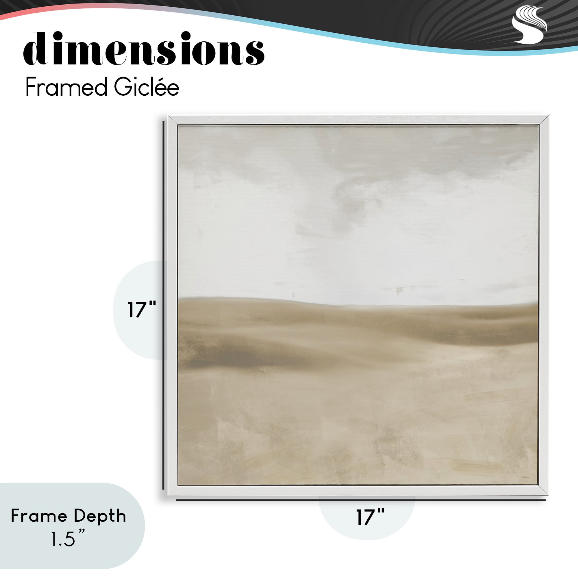 Stupell Industries Smooth Neutral Hills White Framed Giclee Art, design by Dan Meneely