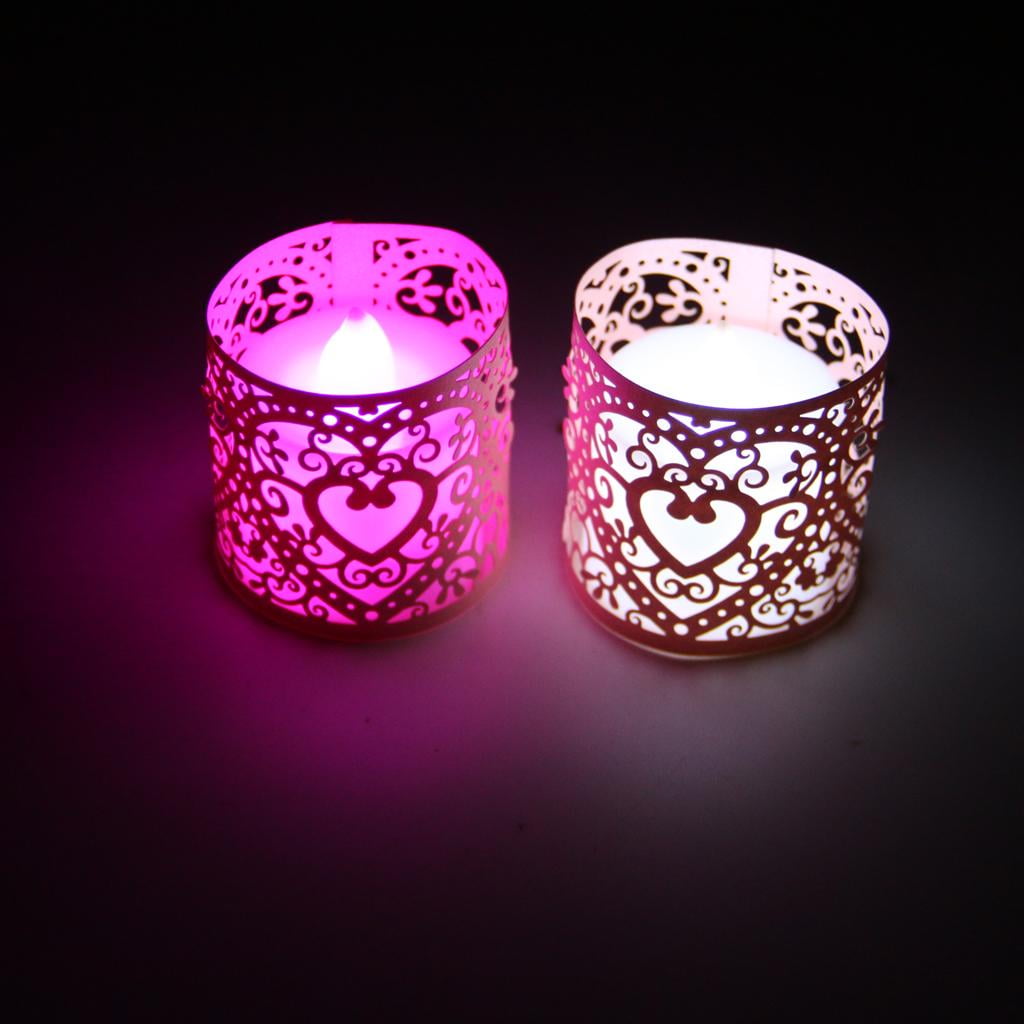 30pcs Heart Tea Light Candle Holders Flameless Candles Wrap Gift for Wedding 