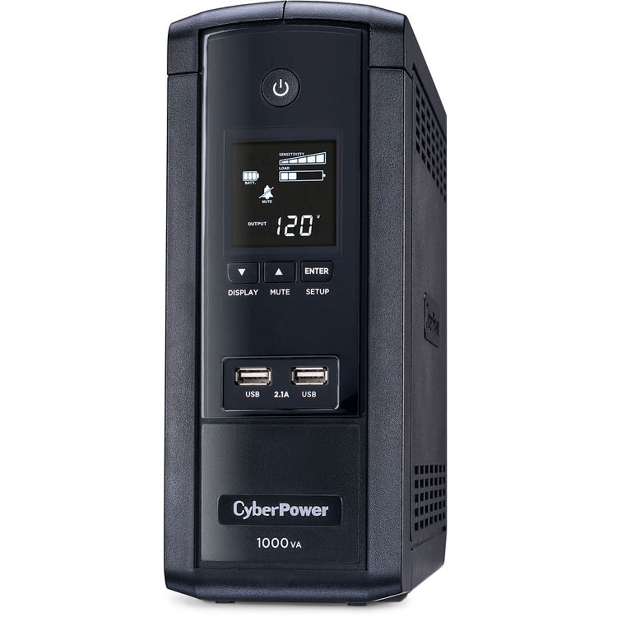 CyberPower BRG1000AVRLCD Intelligent LCD UPS Systems - 1000VA/600W, 120 VAC, NEMA 5-15P, Mini-Tower, 10 Outlets, LCD, PowerPanel