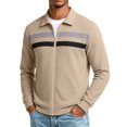 thumbnail image 2 of Men Casual Cardigan Sweaters Full Zipper Closure Long Sleeve Waffle Jackets, 2 of 6
