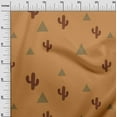 thumbnail image 3 of oneOone Rayon Brown Fabric Plant Cactus With Geometric Craft Projects Decor Fabric Printed By The Yard 56 Inch Wide, 3 of 4