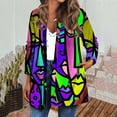 thumbnail image 2 of Chaquetas para mujer, chaqueta de entrenamiento diario para vacaciones, cárdigan de otoño e invierno, abrigo de punto abierto, Top informal de manga larga con estampado Floral Odeerbi  ODB-3, 2 of 5