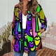 thumbnail image 2 of Chaqueta de mujer para entrenamiento diario de vacaciones, cárdigan de otoño e invierno, abrigo de punto abierto, Top informal de manga larga con estampado Floral Fridja  BV0+1501, 2 of 5