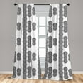 thumbnail image 5 of Ambesonne Oriental Curtains, Mandala Pattern, Pair of 28"x63", White Black, 5 of 5