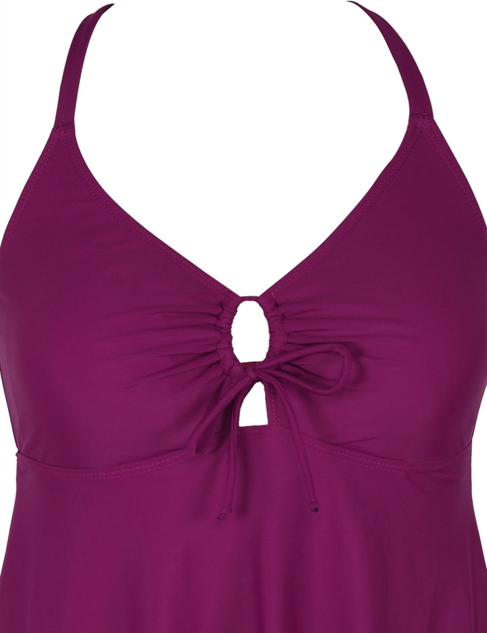 Mycoco Women's Front Tie Swim Top Cross Back Tankini Top Flowy Swimsuit Tops