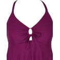 thumbnail image 4 of Mycoco Women's Front Tie Swim Top Cross Back Tankini Top Flowy Swimsuit Tops, 4 of 5