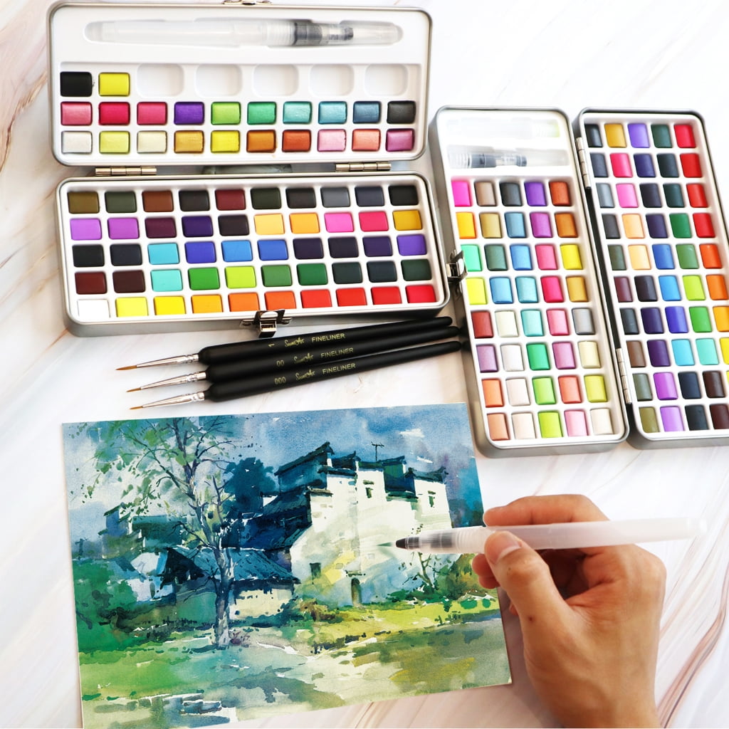 Watercolor Paint Set,50Colors Watercolor Paint Washable Water Color Paints Sets