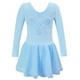 thumbnail image 3 of Vestido de manga larga con cuello redondo para niña, color liso, cuello redondo, mangas largas, falda elástica con volantes, 3 of 4