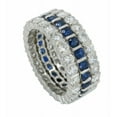 thumbnail image 5 of HeartsAndYou 4ct Natural Sapphire Diamond Wed Band 3 Row Eternity Style 14k SOLID White Gold, 5 of 9