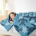 thumbnail image 4 of Homewish Kids Sea Turtle Queen Comforter Set, Navy Marine Seallife Bedding Sets, Bohemian Damask Flower Reversible Bedding Comforter Set, Super Cozy Room Decor, 3 Pieces, 4 of 8