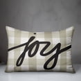 thumbnail image 3 of Creative Products Joy on Beige Plaid 14x20 Spun Poly Pillow, 3 of 3