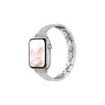 thumbnail image 1 of WorryFree Gadgets Correa delgada y brillante compatible con Apple Watch Band 38/40/4 mm, 42/44/45 mm iWatch Metal Strap Series 8 7 6 SE 5 4 3 2 1 para mujeres y niñas (38/40/41 mm, plateado), 1 of 3