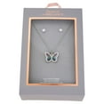 thumbnail image 4 of Believe by Brilliance Women's Crystal Butterfly Set in Fine Silver Plated Brass, 4 of 6