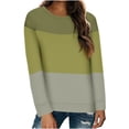 thumbnail image 2 of Yuyuzo Sweatshirts Décontractés pour Femmes Manches Longues Col Rond Mode Bloc de Couleur Pull Tunique Automne, 2 of 4