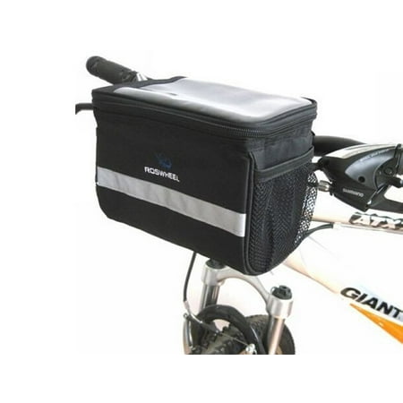 TSV 3.5L Bicycle Cycling Basket Handlebar Front Accessories Bag /w Sliver Grey Reflective Stripe and Clear Map