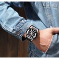 thumbnail image 4 of Mens Luxury Watches Business Chronograph Dress Waterproof Leather Strap Analog Quartz Wrist Watch, 4 of 6