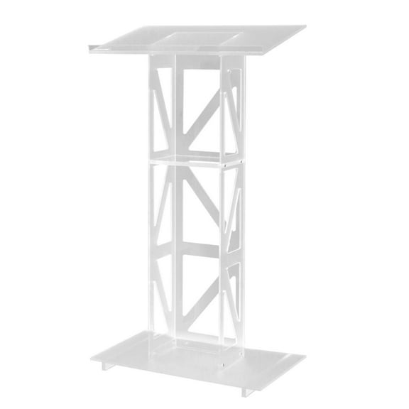 Kingdom TKLRELFR Reliant Acrylic Frosty Podium -Elegant Straight Acrylic Truss-Style Contemporary Pulpit, Podium, or Lectern