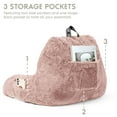 thumbnail image 4 of Nestl Reading Pillow, Backrest Pillows with Arms, Plush Faux Fur Back Pillow,&nbsp;Shredded Memory Foam Bed Rest Pillow, Peach Beige, 4 of 9