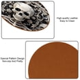 thumbnail image 5 of Skeleton 6pcs Microfiber Leather Round Car Coasters, 11x11 cm/4.3x4.3 in, Cup Holder Mats for Car, Set of 6 Absorbent Drink Coasters, 5 of 6