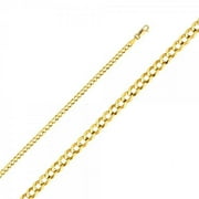 14K Gold 3.6mm Cuban Chain : 22"