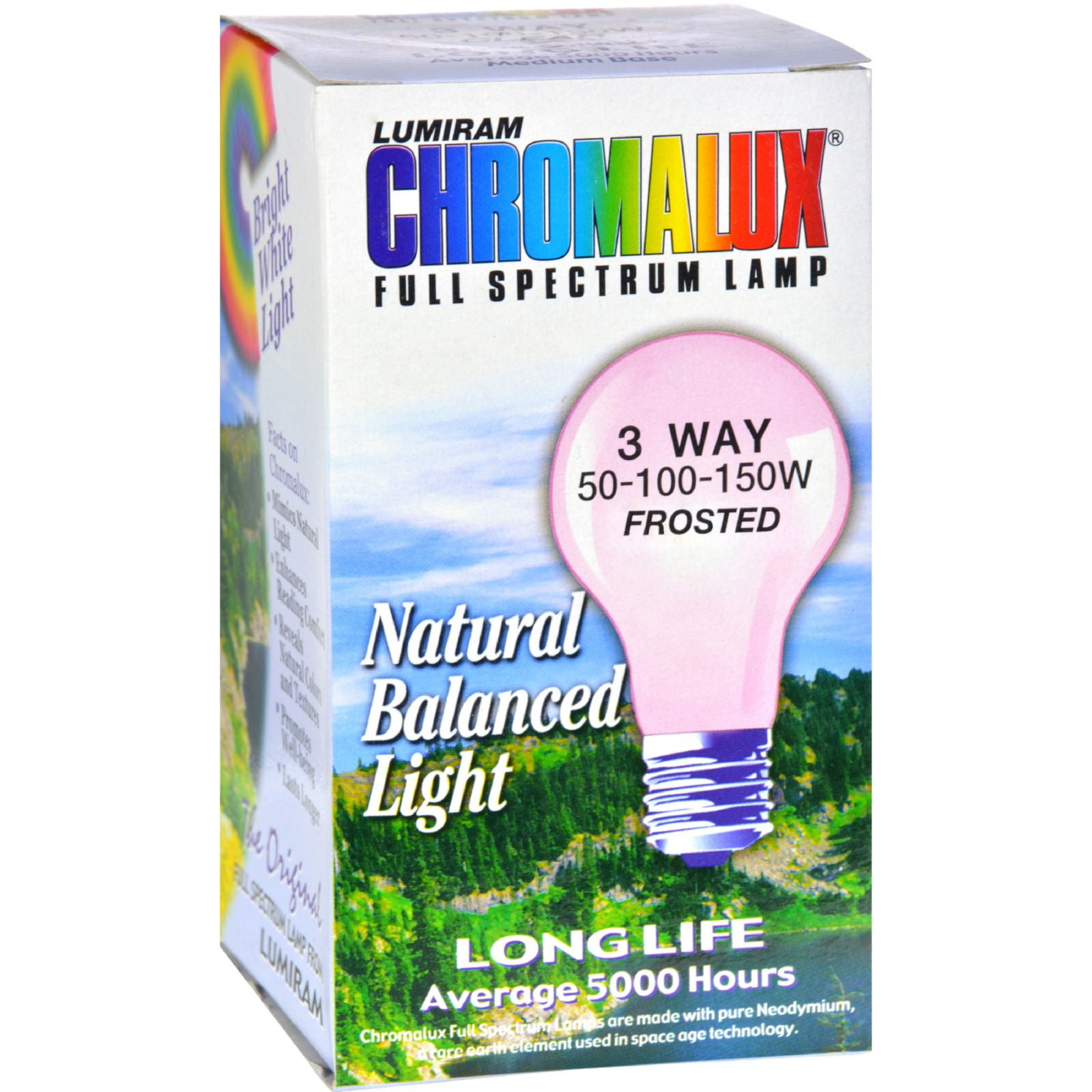 Chromalux Lumiram Full Spectrum 3 Way 50 100 150 Watts Frosted 1 Light Bulb Walmart Com Walmart Com