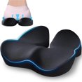 thumbnail image 2 of Premium 3 Inch Ventilated Memory Foam Seat Cushion Coccyx Support Orthopedic Design For Desk Chair Vehicle Travel Home Multicolor, 2 of 5