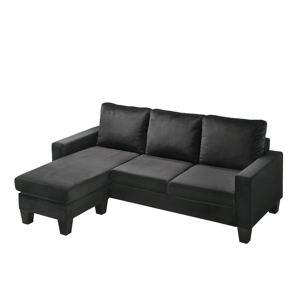 Glory Furniture Jessica Sofa Chaise in Black Color