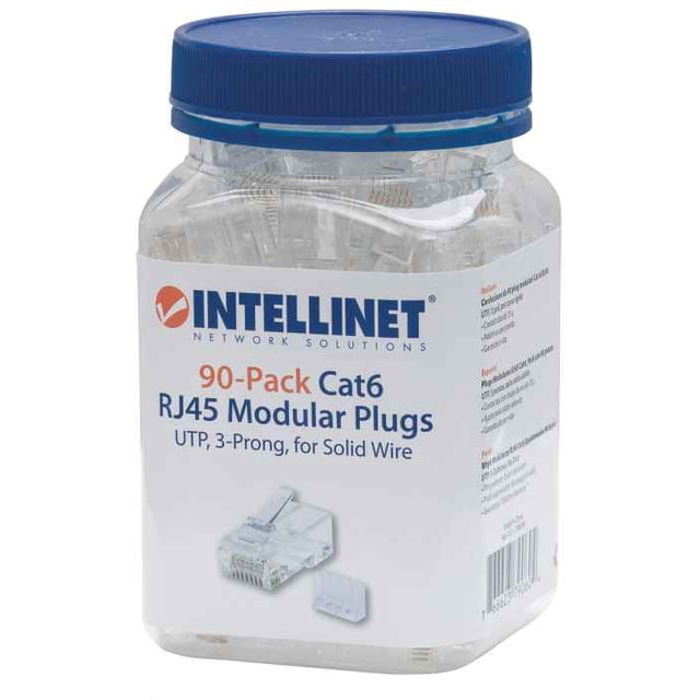 Bote de 90 plugs Modulares Intellinet RJ45 Cat 6