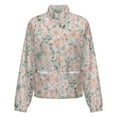 thumbnail image 5 of Jackets for Women Winter Coat Jackets Flannel Stand Collar Jacket(Pink Flower Cherry Blossoms,Size:S-4XL), 5 of 7