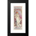 thumbnail image 2 of Alphonse Mucha 9x18 Black Modern Framed Museum Art Print Titled - La Dame Aux Camelias (1898), 2 of 5