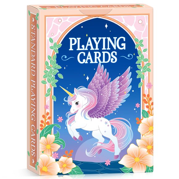 Baraja de póker temática de unicornio Wkchxd, 8,8 x 6,3 cm