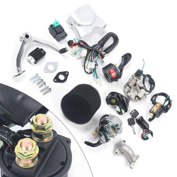 Miumaeov 25CC Semi-Auto Motor Engine 3 Speed Electric Start Single Cylinder Air-Cooling Motor w/ Reverse For Dirt Pit Bike Buggy Quad ATV Go Kart