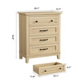 thumbnail image 3 of Dresser for Bedroom, 4-Drawer Chest of Drawers, Wooden Storage Dresser with Large Drawers for Living Room, Natural, 3 of 8