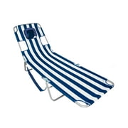 Autruche Chaise Longue Pliante Portable Bain De Soleil Plage Chaise, Rayures Bleu Marine