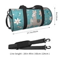 thumbnail image 4 of Fotbe Teal Mama Llama Pattern Foldable Sports Gym Bag with Wet Dry Pocket, Ultralight Travel Bag, Large Capacity Duffel Bag, Splash Proof Carry on Bag, Overnight Bag, Weekender Bag for Travel, 4 of 8