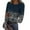 Navy, variant on Womens Crewneck Long Sleeve T-Shirts Ribbed Knit Casual Tops Tee Slim Fitted Rib Shirts