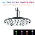 thumbnail image 3 of Yeacher 10 inch LED Rainfall Shower Head Round Shower Head Automatically RGB Color-Changing Temperature Sensor Showerhead for Bathroom, 3 of 8