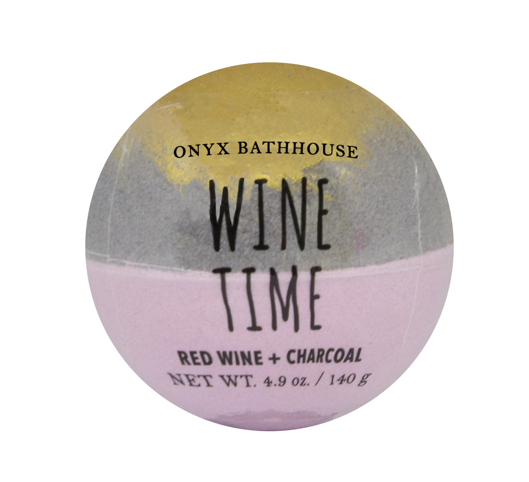 Onyx Bathhouse Wine Time Red Wine & Charcoal Bath Bomb, 4.9 Oz