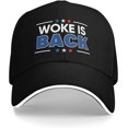 thumbnail image 1 of Woke is Back Hat Make America Woke Again Hat Defend Democracy Trucker Cap for Men Wemen Black, 1 of 8