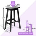 thumbnail image 6 of YRLLENSDAN Counter Height Bar Stools Set of 2, 30 Inch Backless Barstools 2 Set Wooden Farmhouse Kitchen Counter Stools for Kitchen Counter, Black, 6 of 7