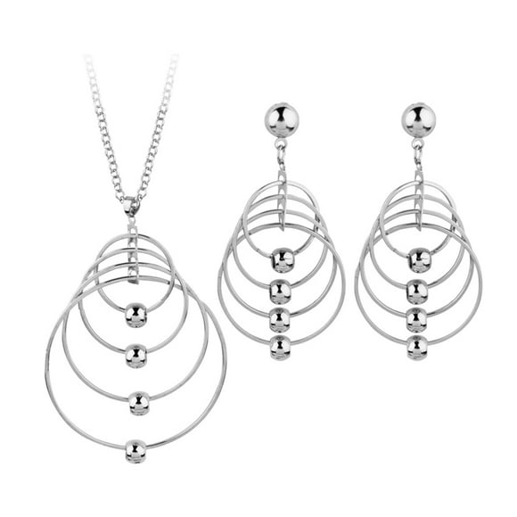 Mistaha Exquisite Vintage Metal Circle Jewelry Set in Silver - Rock Your Style with this Bold Statement Necklace and Earrings Kit