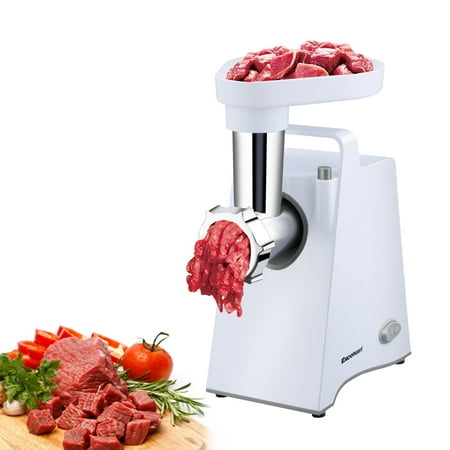 Excelvan Multifunctional Electric Meat Grinder Mincer 600W Stainless Steel Cutting Blade, 3 Grinding Plates, Kubbe & Sausage Stuff Maker and Pusher Attachments, Home Kitchen Tool