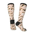 thumbnail image 4 of Balery Beagle Dog On Brown Printed Novelty Socks Men's Women's Crew Socks Sports Socks Knee High Socks Cotton Socks Quirky and Cool Socks, 4 of 9