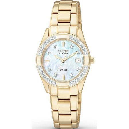 - Women's Eco Drive Regent Diamond Dress Watch EW1822-52D